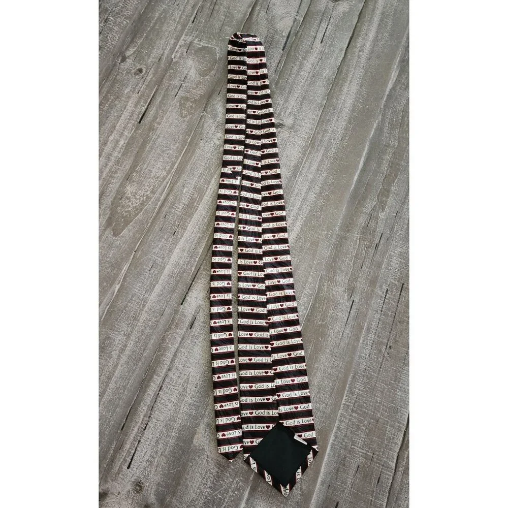God Is Love Men's Neck Tie Religious Christian Hymn Choir Music Black Necktie‎